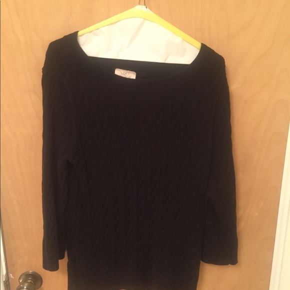 Black Loft Outlet cable knit sweater - Picture 1 of 2